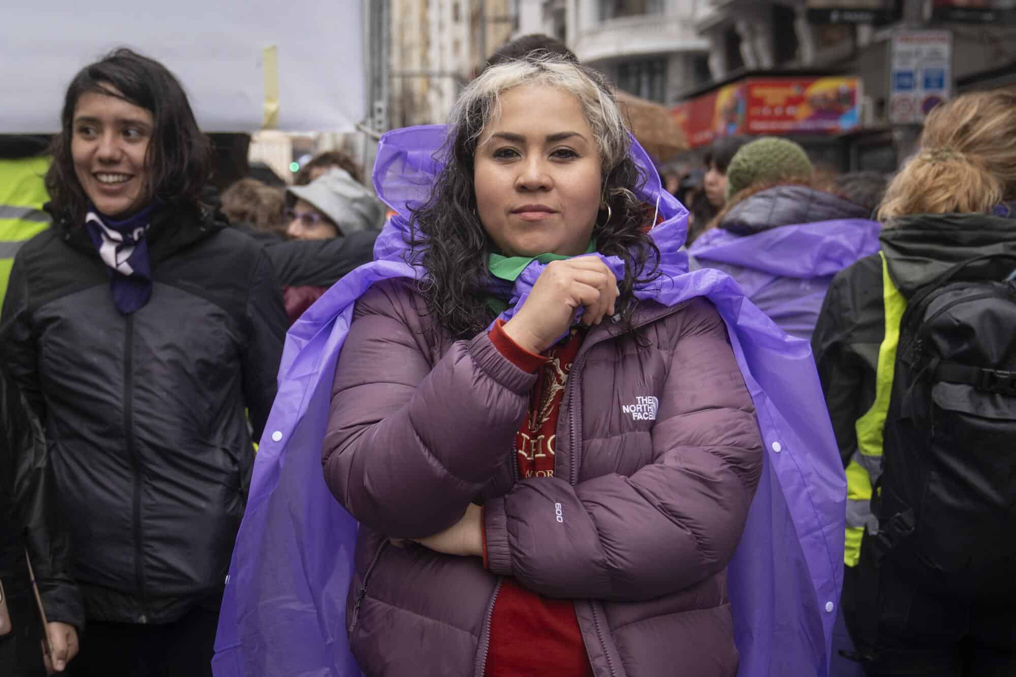 Vivir Quintana durante la manifestación del 8M en Madrid. / Elisa González.
 Vivir Quintana durante la manifestación del 8M en Madrid. / Elisa González.