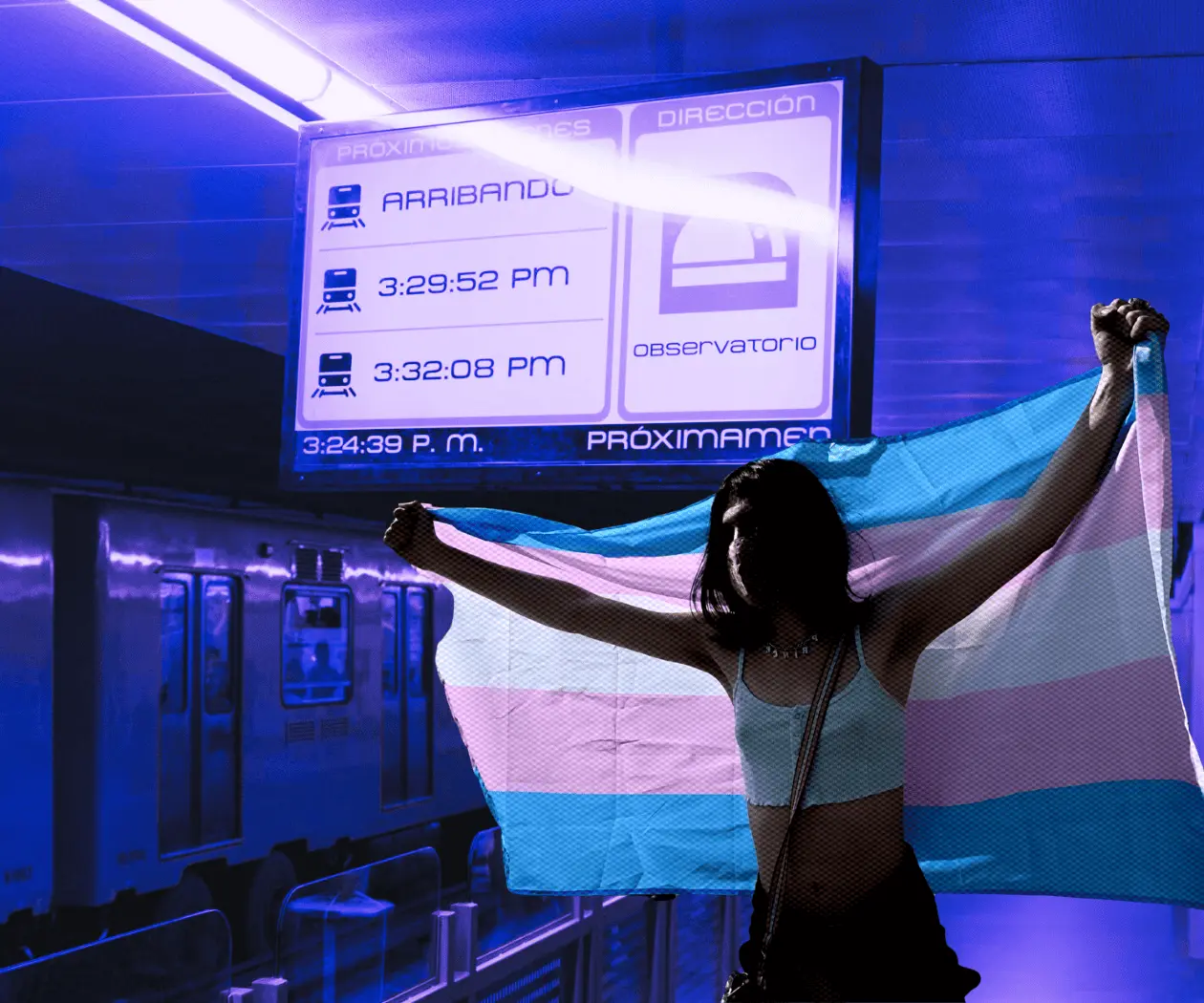 En Metro CDMX, protesta trans por negar entrada a mujer al vagón exclusivo